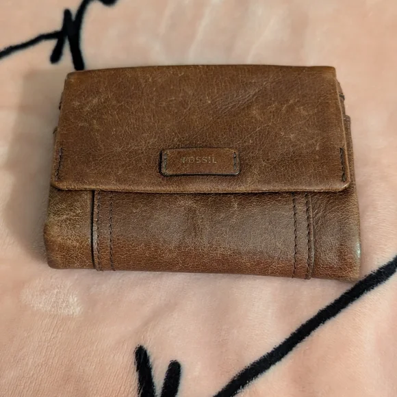 Brown Leather Wallet FOSSIL VINTAGE GUC - Picture 10 of 10